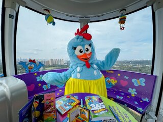 Programação Infantil: Galinha Pintadinha leva mães e filhos às alturas com experiência mágica na Roda Rico