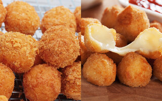 Bolinhas crocantes de cinco queijos